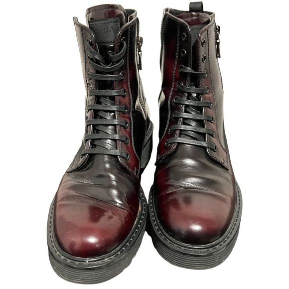 🎉HP🎊Prada Combat Boot Spazzolato 37 1/2 - Picture 11 of 16